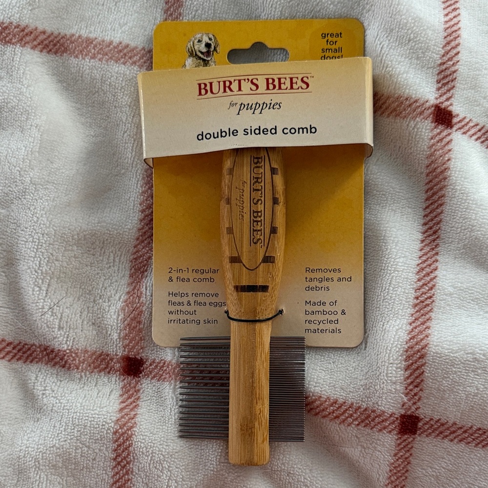 Burt's Bees Wooden Double Sided Puppy Comb